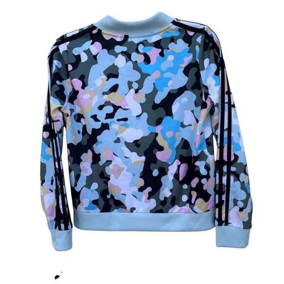 NWT Adidas Tricot Bomber Jacket Girl's Size 14/Large Multicolor Camo Long Sleeve - Picture 6 of 11